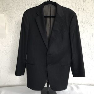 Giorgio Armani Collezione black heathered wool blazer. 40R